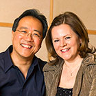 Yo-Yo Ma and Kathryn Stott smile.
