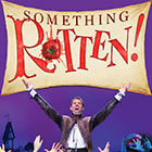 A smashed tomato fills in for the “O” in a type treatment for “Something Rotten!”
